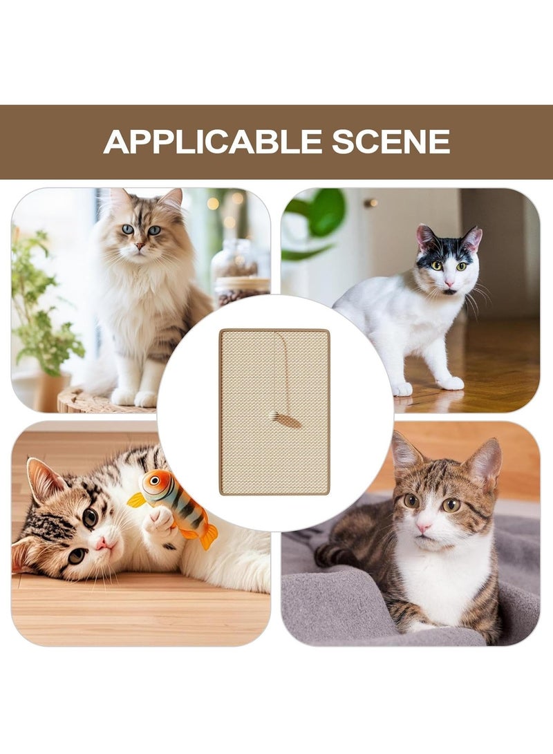 FAYET Cat Scratch Pad with Sisal Mat & Hanging Ball Toy, Wall-Mounted or Floor Scratching Board for Indoor Cats, Furniture and Sofa Protector（30*60cm） - Image 4